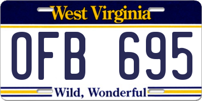 WV license plate OFB695