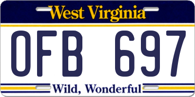 WV license plate OFB697