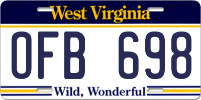 WV license plate OFB698