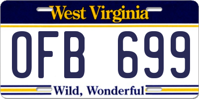 WV license plate OFB699