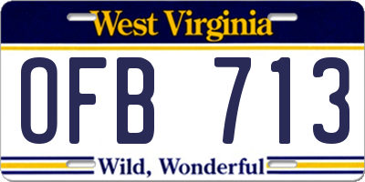 WV license plate OFB713
