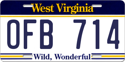 WV license plate OFB714