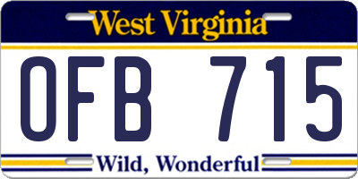 WV license plate OFB715