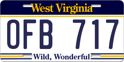 WV license plate OFB717