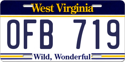 WV license plate OFB719
