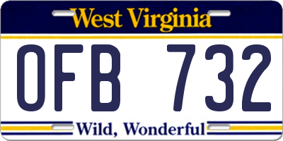 WV license plate OFB732