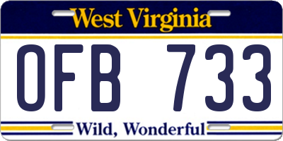 WV license plate OFB733