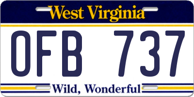 WV license plate OFB737