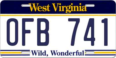WV license plate OFB741