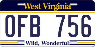 WV license plate OFB756