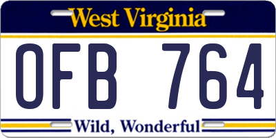 WV license plate OFB764