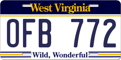 WV license plate OFB772
