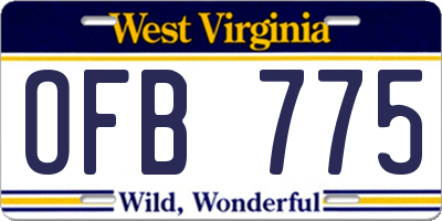 WV license plate OFB775