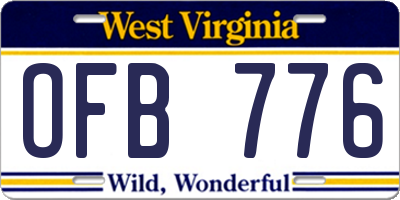 WV license plate OFB776