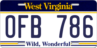 WV license plate OFB786