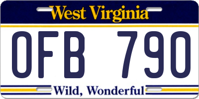 WV license plate OFB790