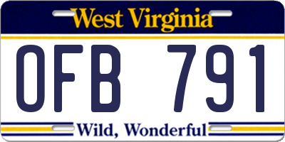WV license plate OFB791
