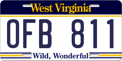 WV license plate OFB811