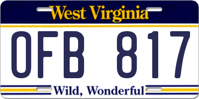 WV license plate OFB817