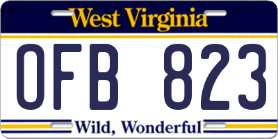 WV license plate OFB823
