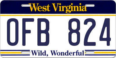 WV license plate OFB824