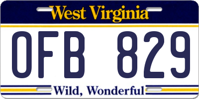WV license plate OFB829