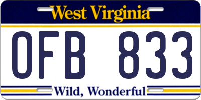 WV license plate OFB833
