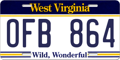 WV license plate OFB864