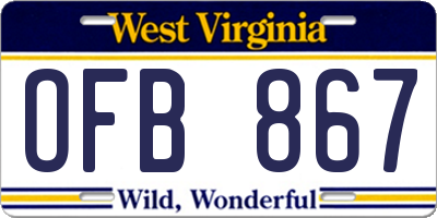 WV license plate OFB867