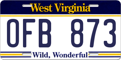 WV license plate OFB873