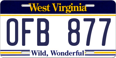WV license plate OFB877