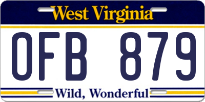 WV license plate OFB879