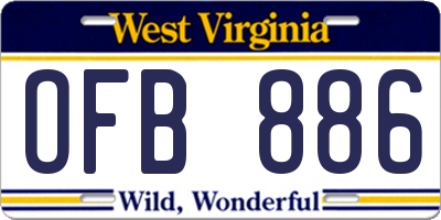 WV license plate OFB886