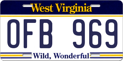 WV license plate OFB969