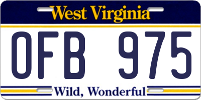 WV license plate OFB975