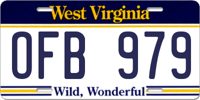 WV license plate OFB979