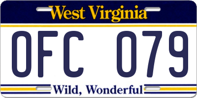 WV license plate OFC079