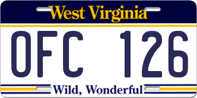 WV license plate OFC126