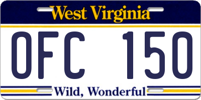 WV license plate OFC150