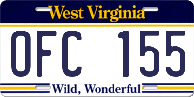 WV license plate OFC155