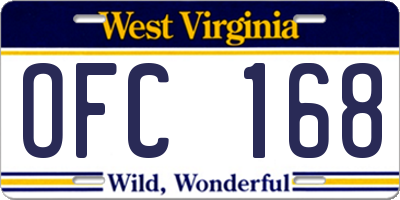 WV license plate OFC168