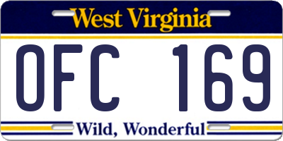 WV license plate OFC169