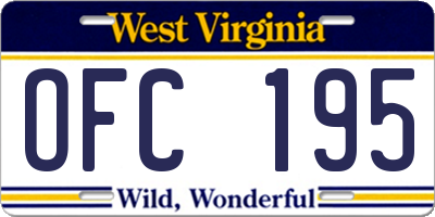 WV license plate OFC195