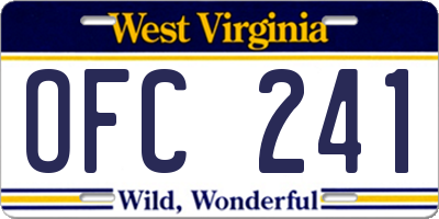 WV license plate OFC241