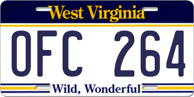 WV license plate OFC264