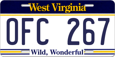 WV license plate OFC267
