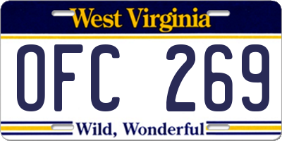 WV license plate OFC269