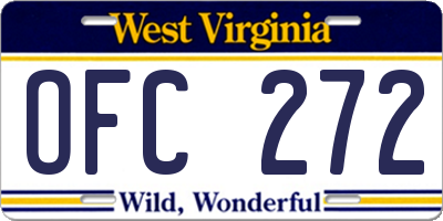 WV license plate OFC272