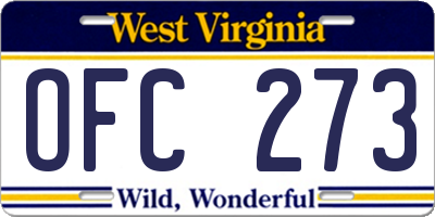 WV license plate OFC273