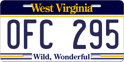 WV license plate OFC295